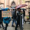 Abortion-rights activists block downtown church group's monthly anti-abortion action